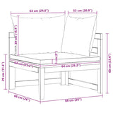 Corner Sofa with Cream White Cushions Solid Acacia Wood - Extra Image