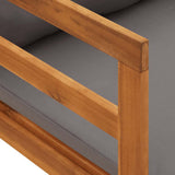 Sun Lounger with Dark Grey Cushions Solid Acacia Wood
