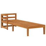 Sun Lounger with 1 Armrest Dark Grey Solid Acacia Wood - Top-Down View