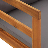 Sun Lounger with 1 Armrest Dark Grey Solid Acacia Wood - Extra Image