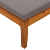 Sun Lounger with 1 Armrest Dark Grey Solid Acacia Wood - Extra Image