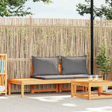 Garden Bench with Table Dark Grey Cushions Solid Acacia Wood