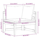 Corner Sofa with Dark Grey Cushions Solid Acacia Wood - Extra Image