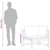 Corner Sofa with Dark Grey Cushions Solid Acacia Wood - Extra Image