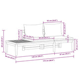2 Piece Garden Lounge Set with Dark Grey Cushions Acacia Wood
