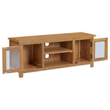 TV Cabinet 110x35x44 cm Solid Oak Wood - Front View