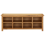 Shoe Rack 114x37x45 cm Solid Oak Wood - Front View
