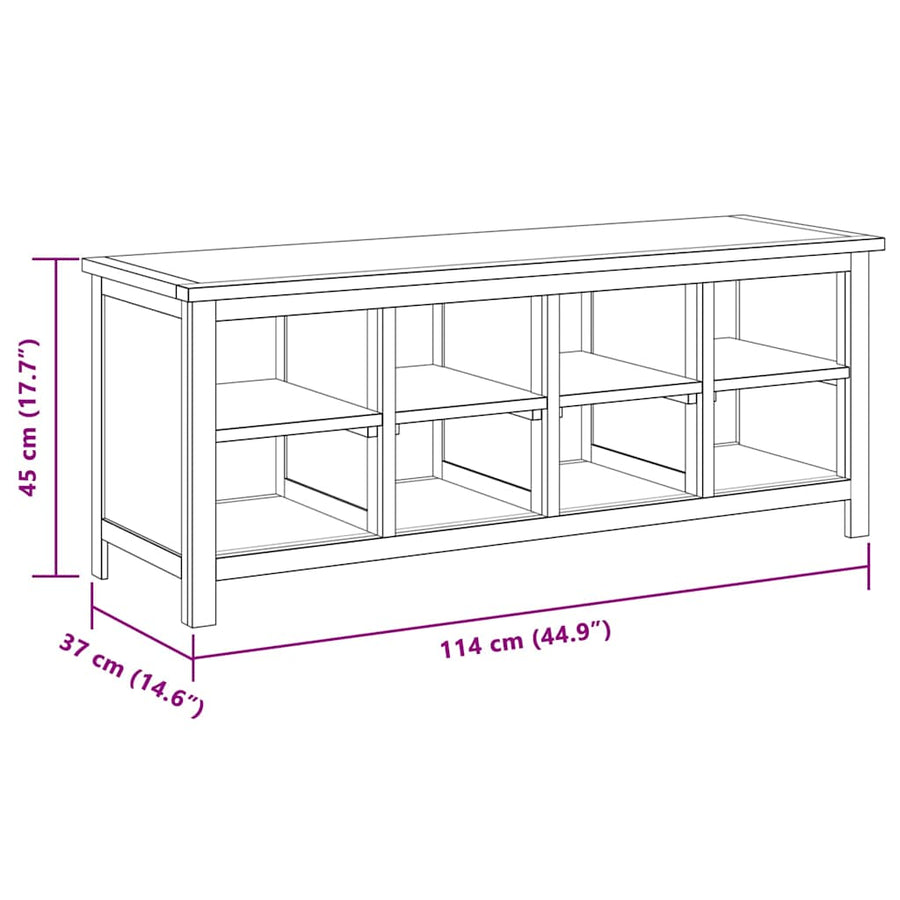 Shoe Rack 114x37x45 cm Solid Oak Wood