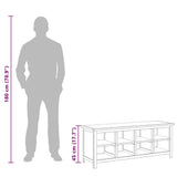 Shoe Rack 114x37x45 cm Solid Oak Wood - Close-Up Angle
