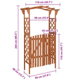 Pergola with Gate 116x40x204 cm Solid Firwood - Rear View