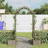 Garden Pergola with Planter Grey Solid Firwood - Side View
