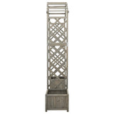 Garden Pergola with Planter Grey Solid Firwood