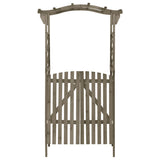 Pergola with Gate 116x40x204 cm Grey Solid Firwood - Front View