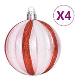 65 Piece Christmas Bauble Set Pink/Red/White - Rear View