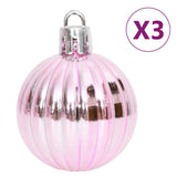 65 Piece Christmas Bauble Set Pink/Red/White - Extra Image