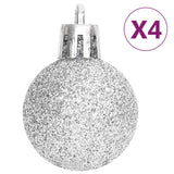 70 Piece Christmas Bauble Set Silver and White - Extra Image