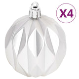 70 Piece Christmas Bauble Set Silver and White - Top-Down View