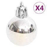 70 Piece Christmas Bauble Set Silver and White - Extra Image