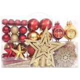 108 Piece Christmas Bauble Set Gold and Red - Front View