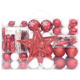 108 Piece Christmas Bauble Set Red and White - Front View