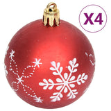 108 Piece Christmas Bauble Set Red and White - Top-Down View