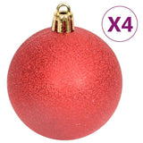 108 Piece Christmas Bauble Set Red and White - Low Angle