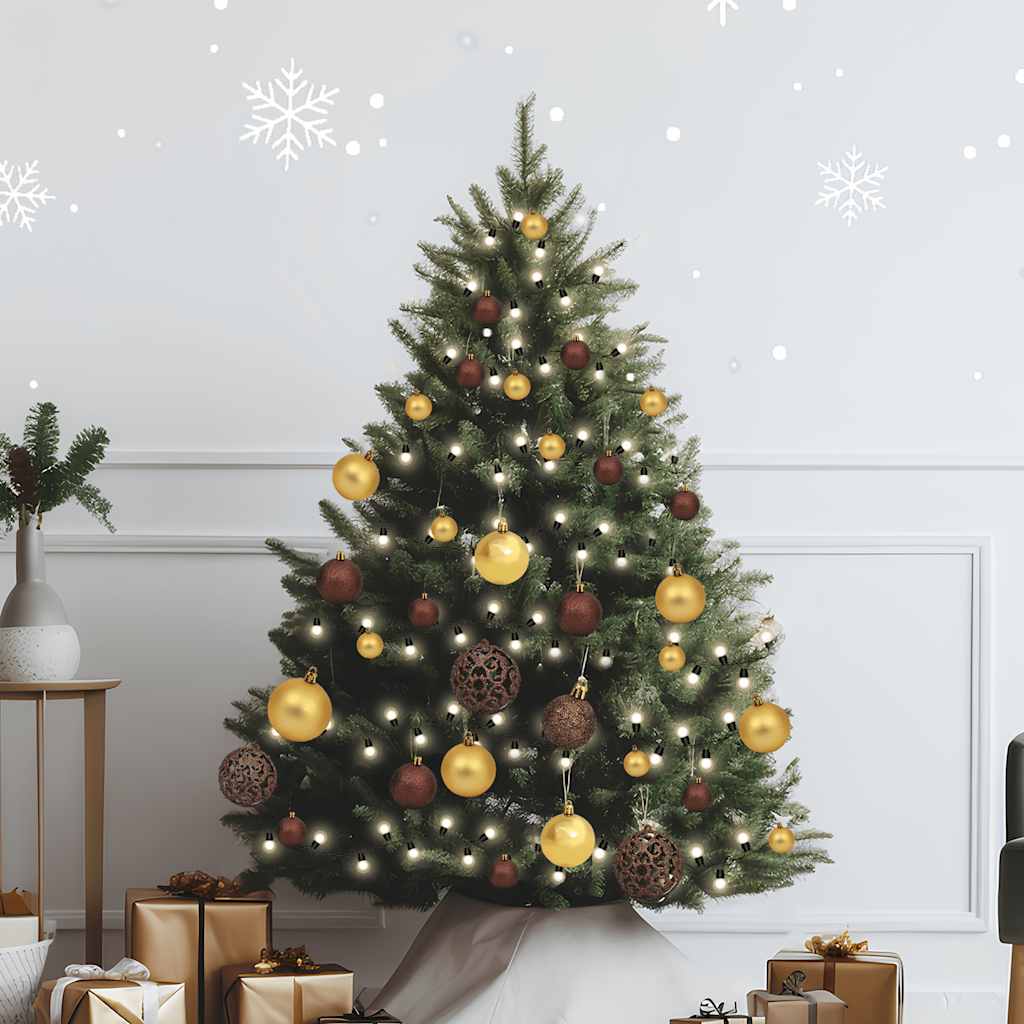 60 Piece Christmas Ball Set with Peak and 150 LEDs Gold&Bronze