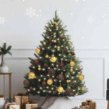 60 Piece Christmas Ball Set with Peak and 150 LEDs Gold&Bronze - Front View
