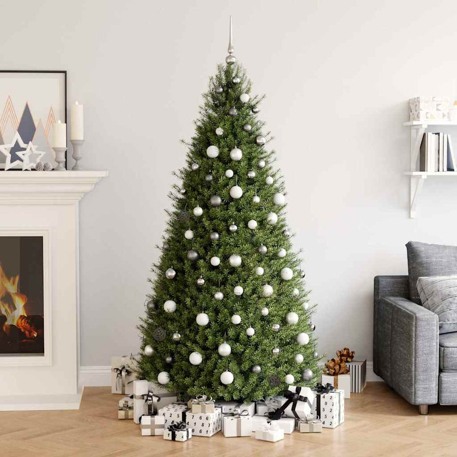 60 Piece Christmas Ball Set with Peak and 150 LEDs White&Gey