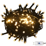 60 Piece Christmas Ball Set with Peak and 150 LEDs White&Gey - Side View