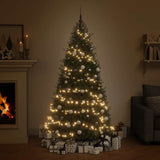 120 Piece Christmas Ball Set with Peak and 300 LEDs White&Gey - Side View