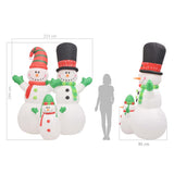 Christmas Inflatable Snowmen Family LED IP44 240 cm - 45-Degree Angle