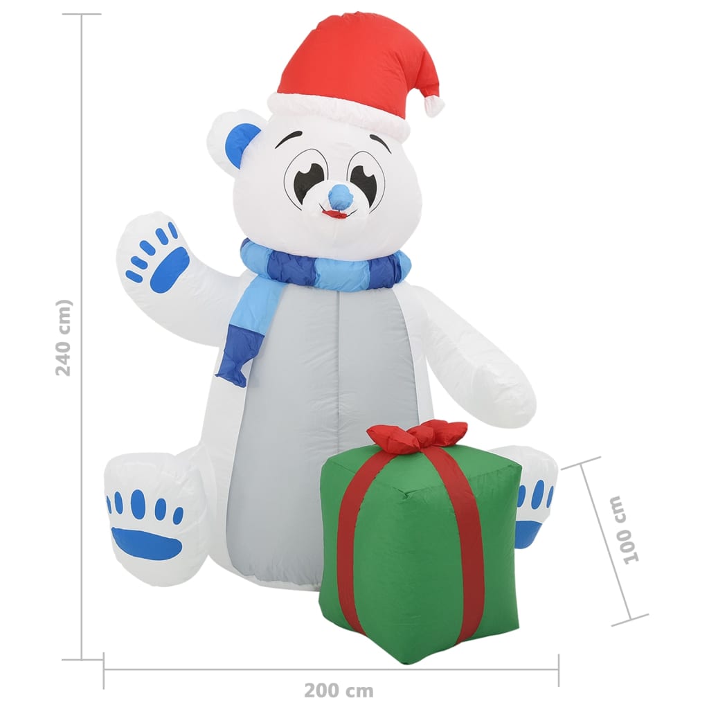Christmas Inflatable Polar Bear LED Indoor and Outdoor 2.4 m