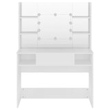 Makeup Table with LED Lights 100x40x135 cm MDF White - Side View