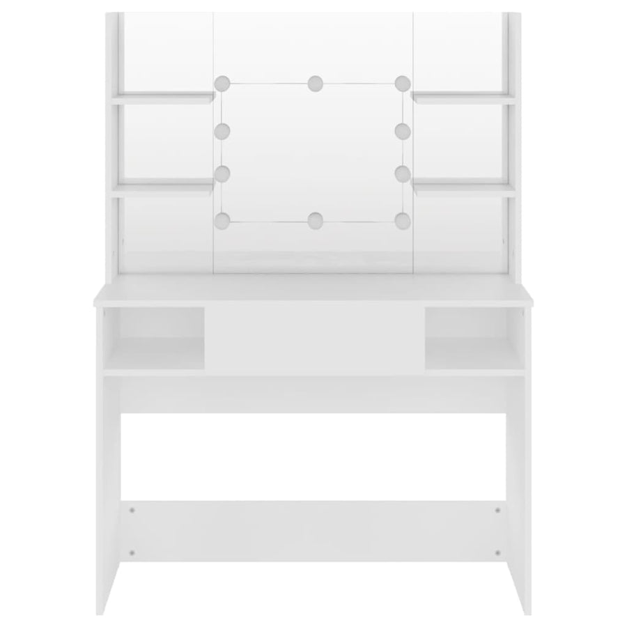 Makeup Table with LED Lights 100x40x135 cm MDF White