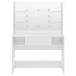 Makeup Table with LED Lights 100x40x135 cm MDF Shining White