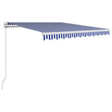 Manual Retractable Awning 300x250 cm Blue and White