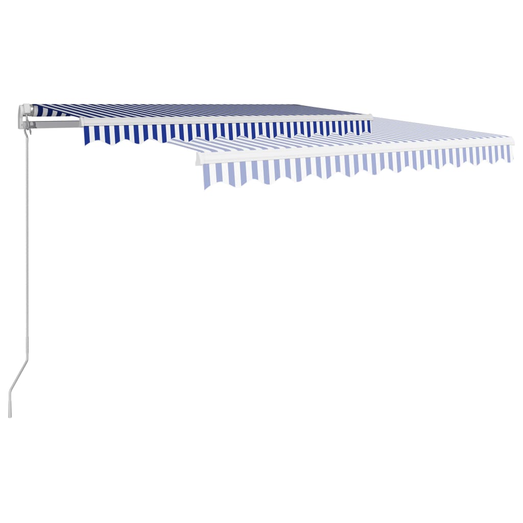 Manual Retractable Awning 300x250 cm Blue and White