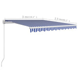 Manual Retractable Awning 300x250 cm Blue and White