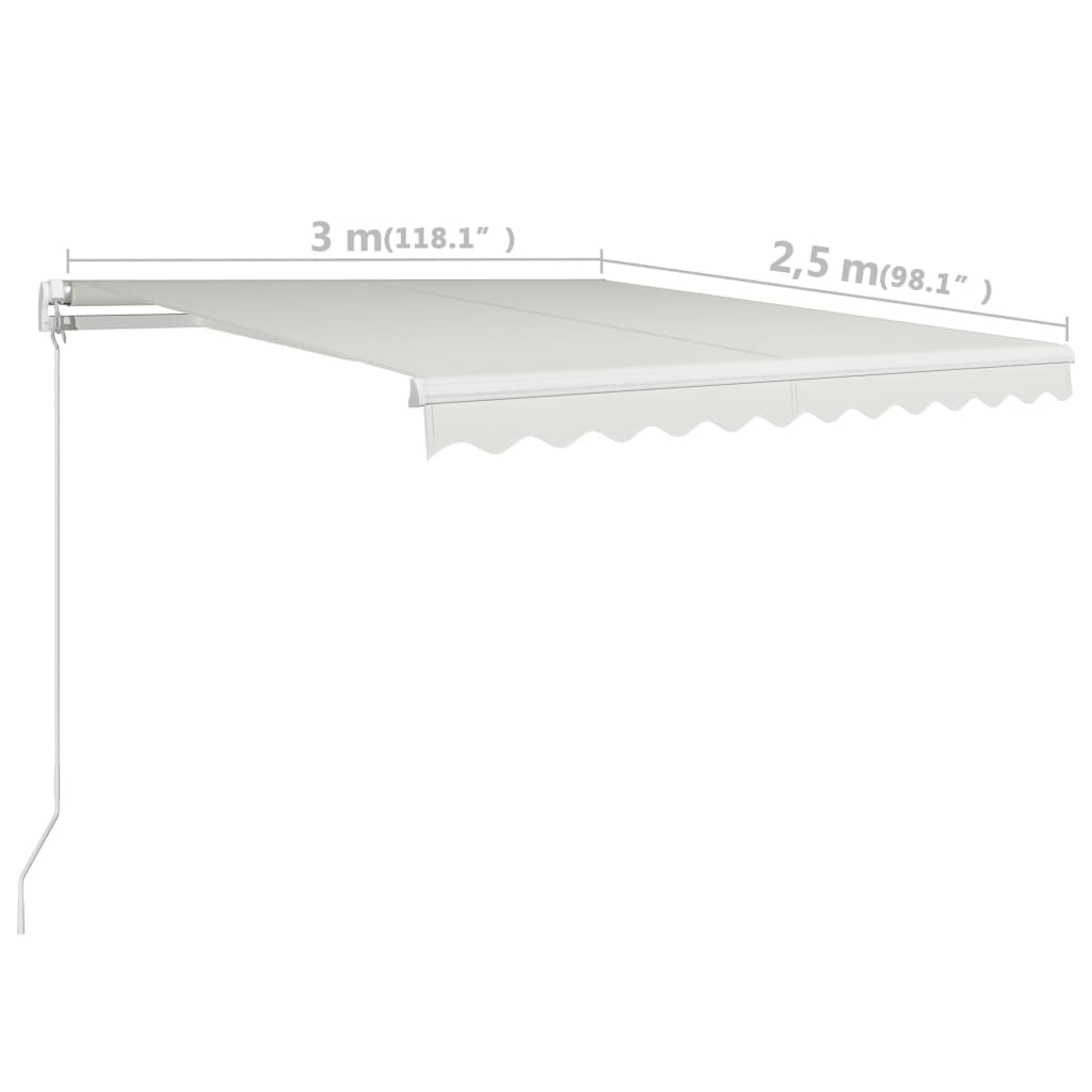 Manual Retractable Awning 300x250 cm Cream
