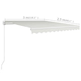 Manual Retractable Awning 300x250 cm Cream - Extra Image