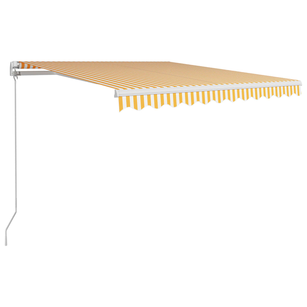 Manual Retractable Awning 300x250 cm Yellow and White