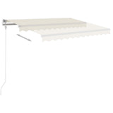 Manual Retractable Awning 350x250 cm Cream - Top-Down View