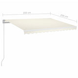 Manual Retractable Awning 350x250 cm Cream - Close-Up Angle