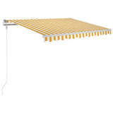 Manual Retractable Awning 350x250 cm Yellow and White - Front View