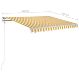 Manual Retractable Awning 350x250 cm Yellow and White