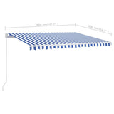 Manual Retractable Awning 400x300 cm Blue and White