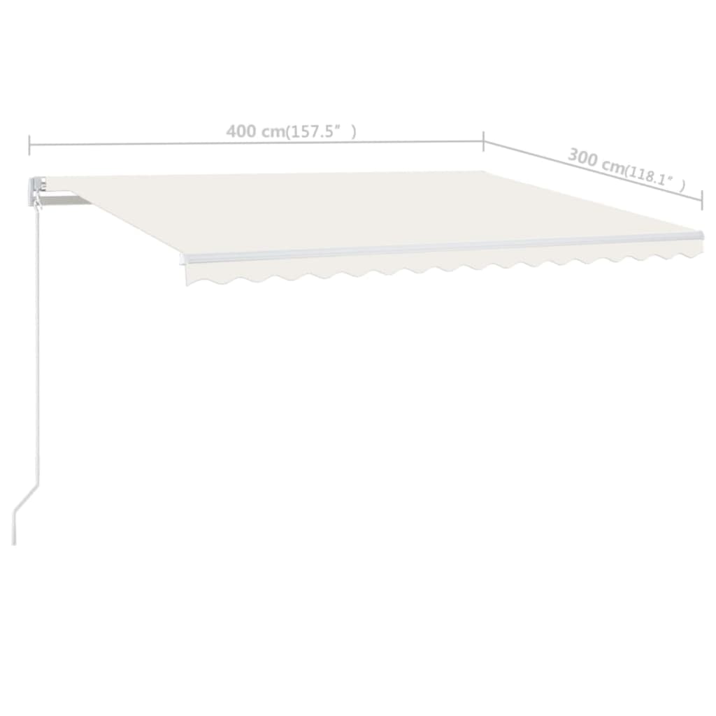 Manual Retractable Awning 400x300 cm Cream