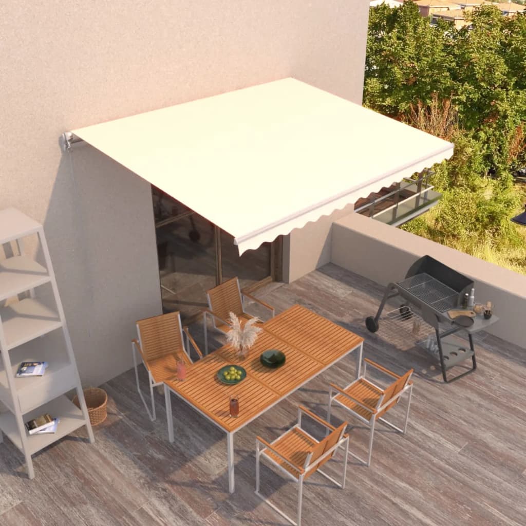 Manual Retractable Awning 400x300 cm Cream