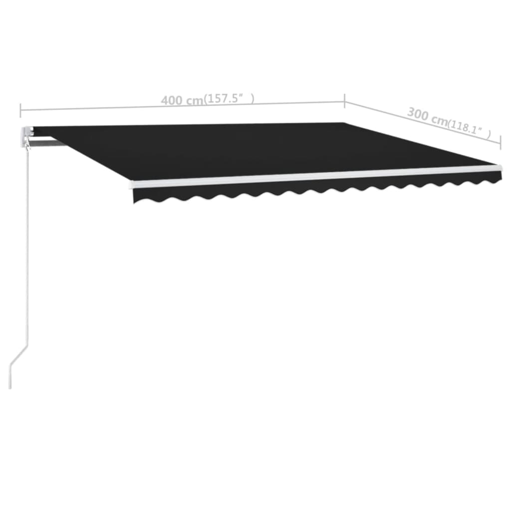 Manual Retractable Awning 400x300 cm Anthracite